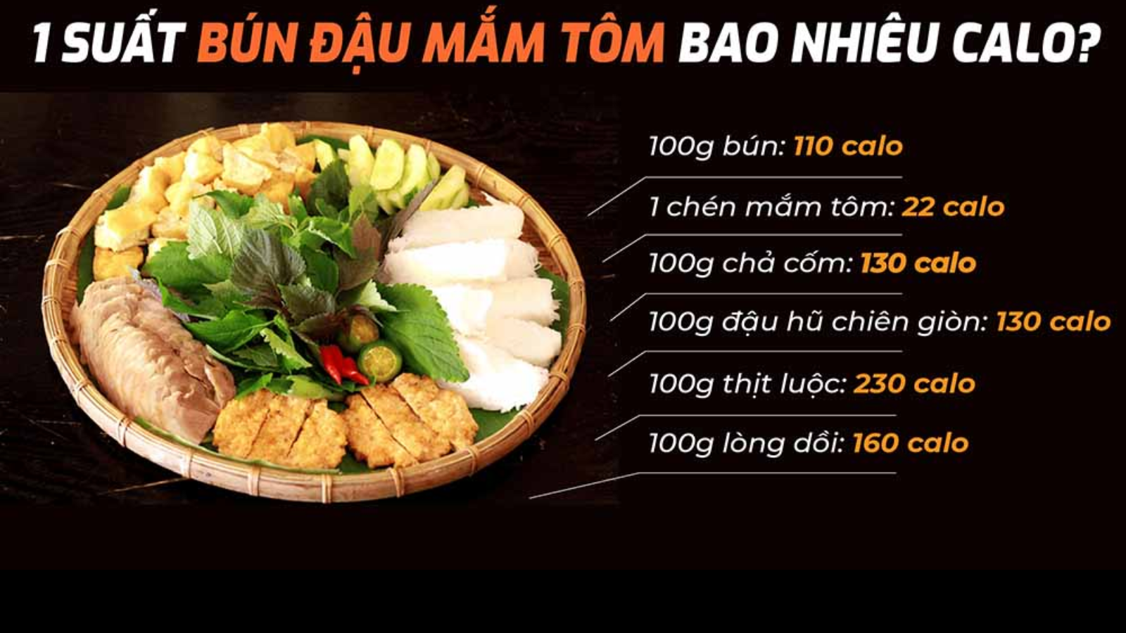 bún đậu mắm tôm bao nhiêu calo